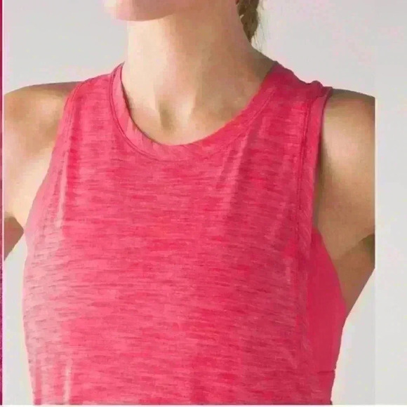 Lululemon Work The Circuit Tank Heathered Lush Coral Workout Top With Sports Bra - Picture 3 of 14